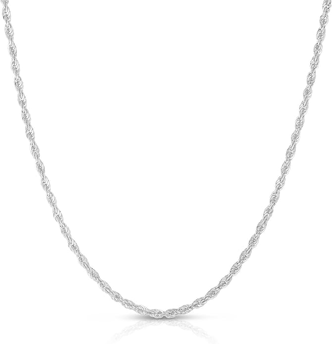 10kt Solid White Gold Rope Chain