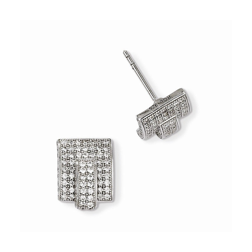 Sterling Silver & Cz Brilliant Embers Post Earrings Qmp861