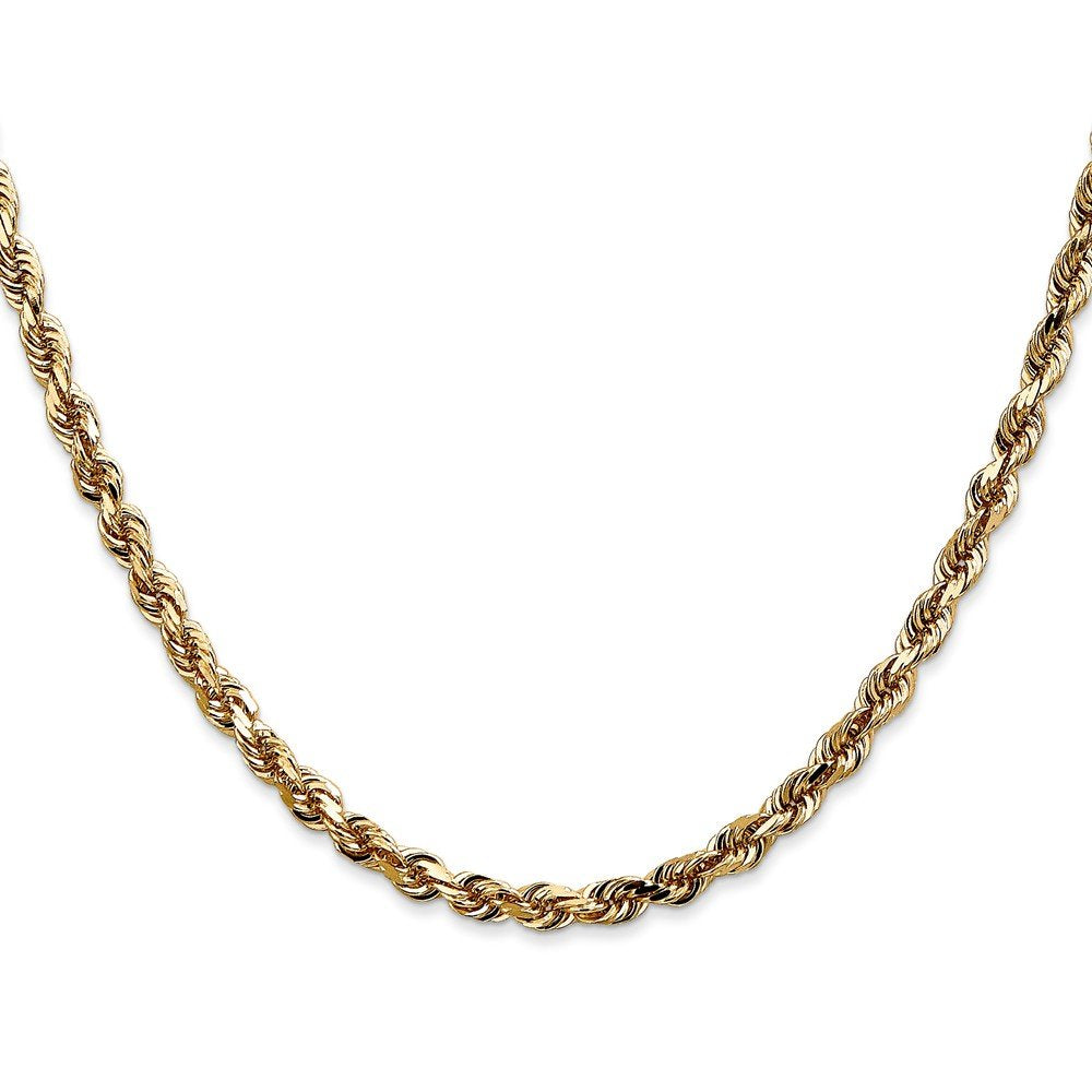 14K 20 Inch 4Mm Diamond-Cut Quadruple Rope Lobster Clasp Chain