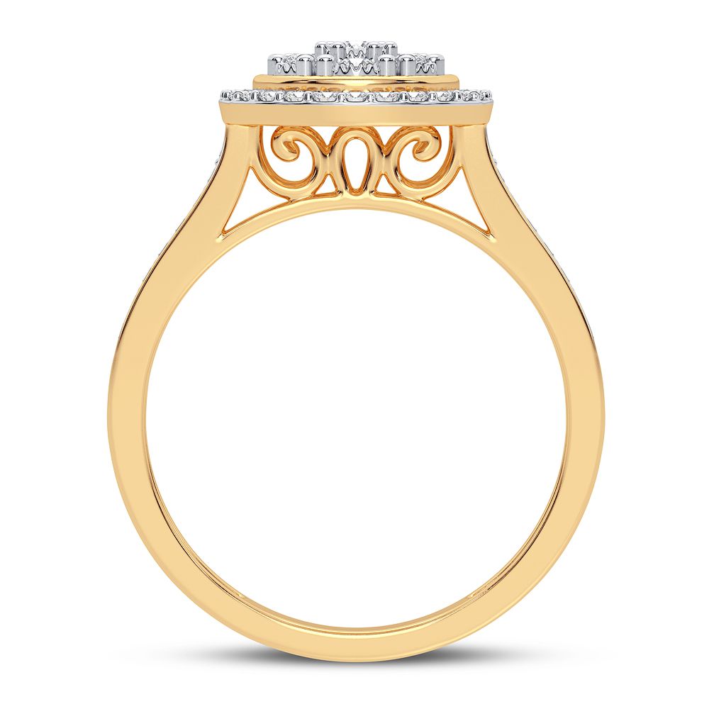 10K Yellow Gold Exquisite 0.10Ct Diamond Ring