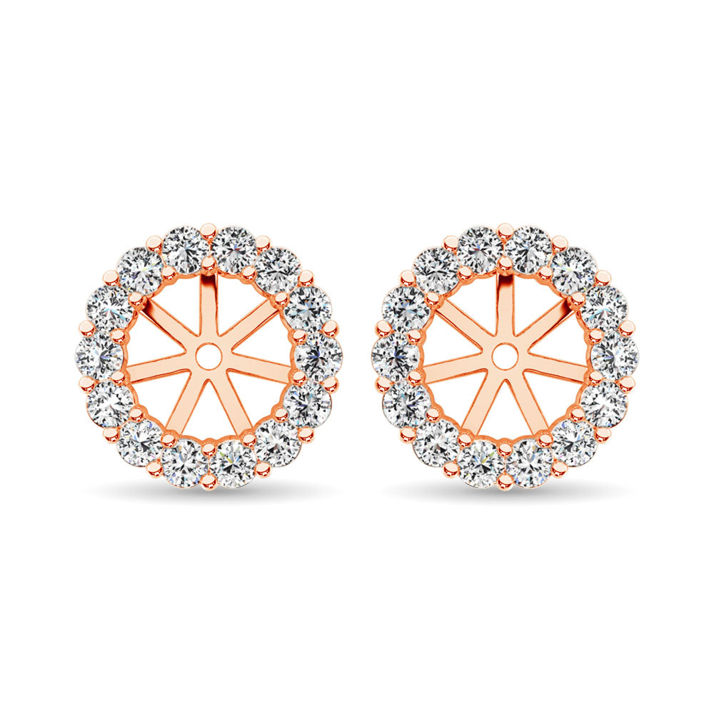14K Rose Gold Diamond 1/3 Ct.Tw. Earrings Jacket