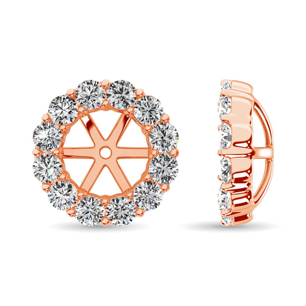 14K Rose Gold Diamond 1 Ct.Tw. Earrings Jacket