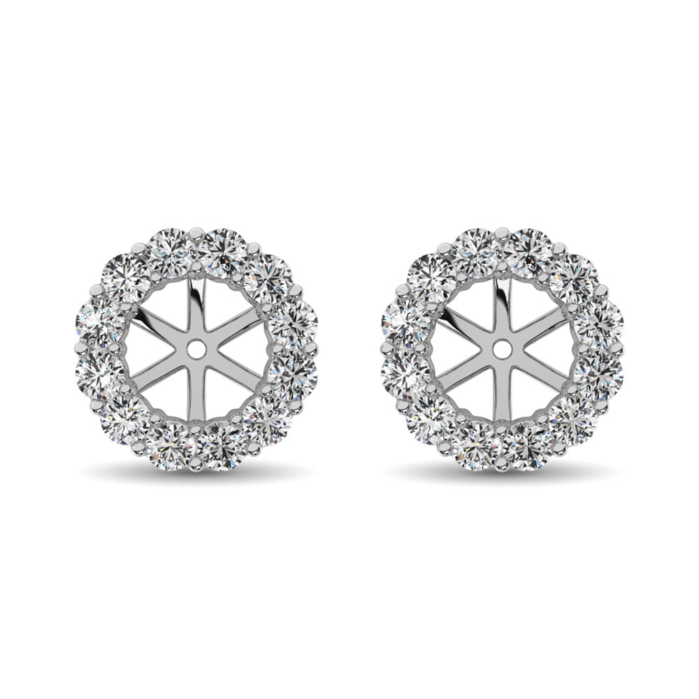 14K White Gold Diamond 1/3 Ct.Tw. Earrings Jacket