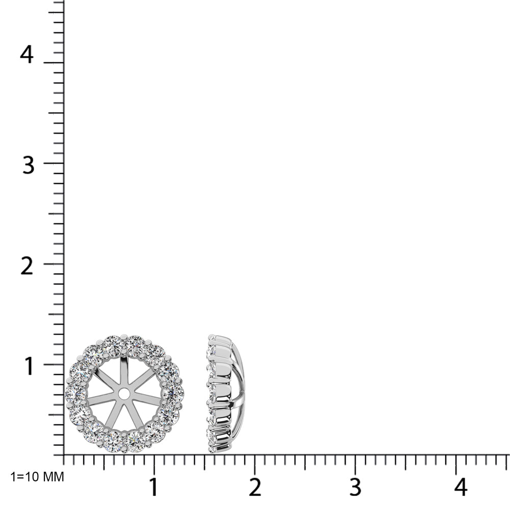 14K White Gold Diamond 2/5 Ct.Tw. Earrings Jacket