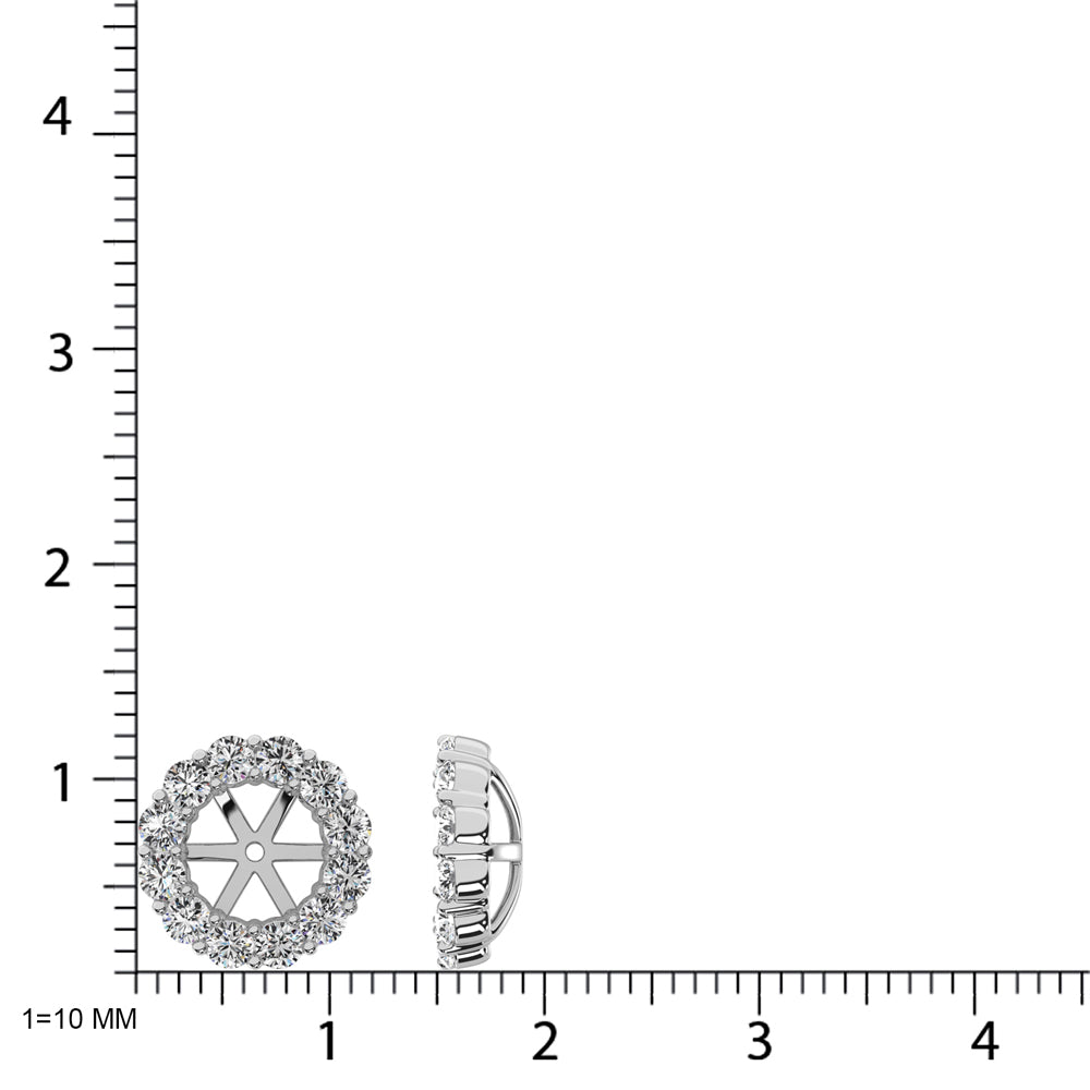 14K White Gold Diamond 5/8 Ct.Tw. Earrings Jacket