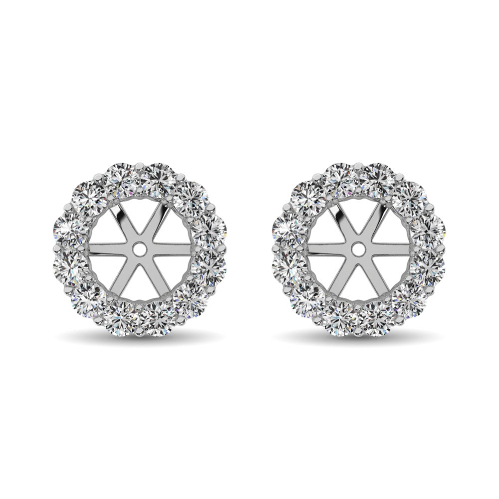 14K White Gold Diamond 1 Ct.Tw. Earrings Jacket