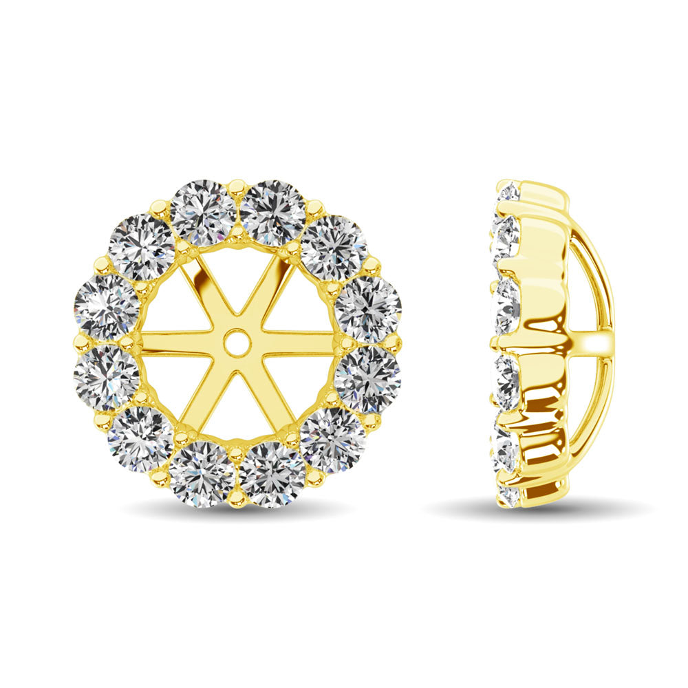 14K Yellow Gold Diamond 3/4 Ct.Tw. Earrings Jacket