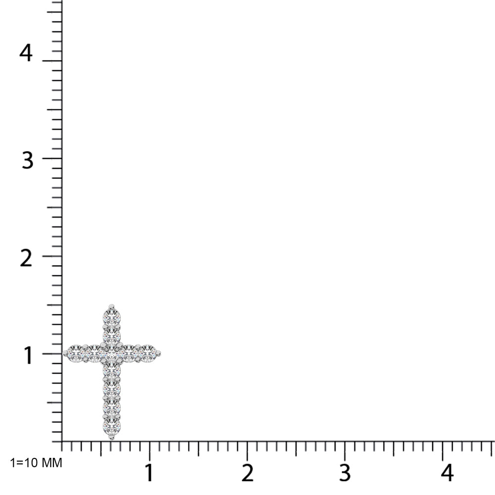 Diamond 3/5 Ct.Tw. Cross Pendant in 14K White Gold