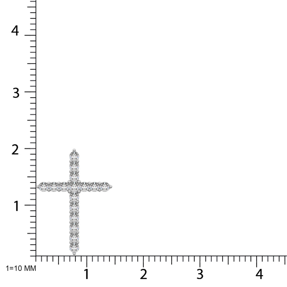 Diamond 1/2 Ct.Tw. Cross Pendant in 14K White Gold
