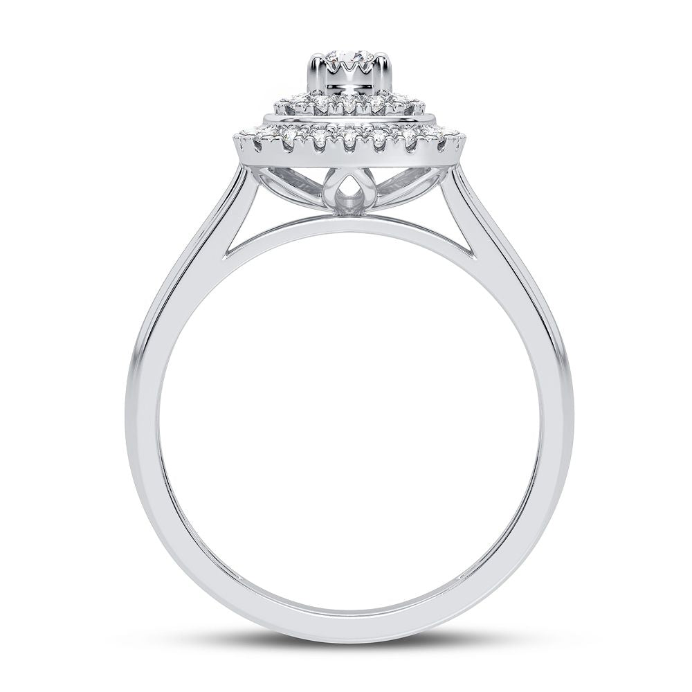 10K White Gold Elegant 0.25Ct Diamond Ring