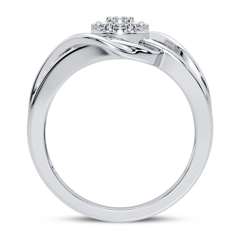 10K White Gold Elegant 0.25Ct Diamond Ring