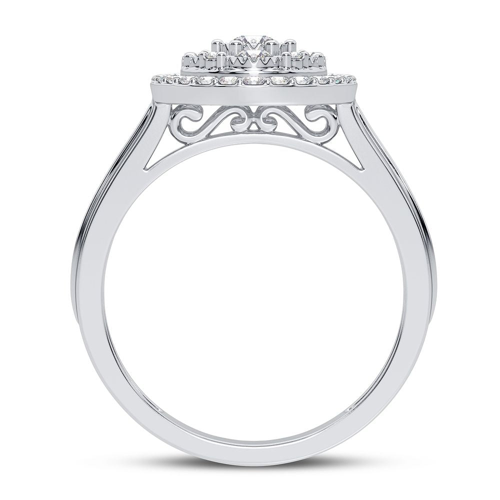 10K White Gold Dazzling 0.25Ct Diamond Ring