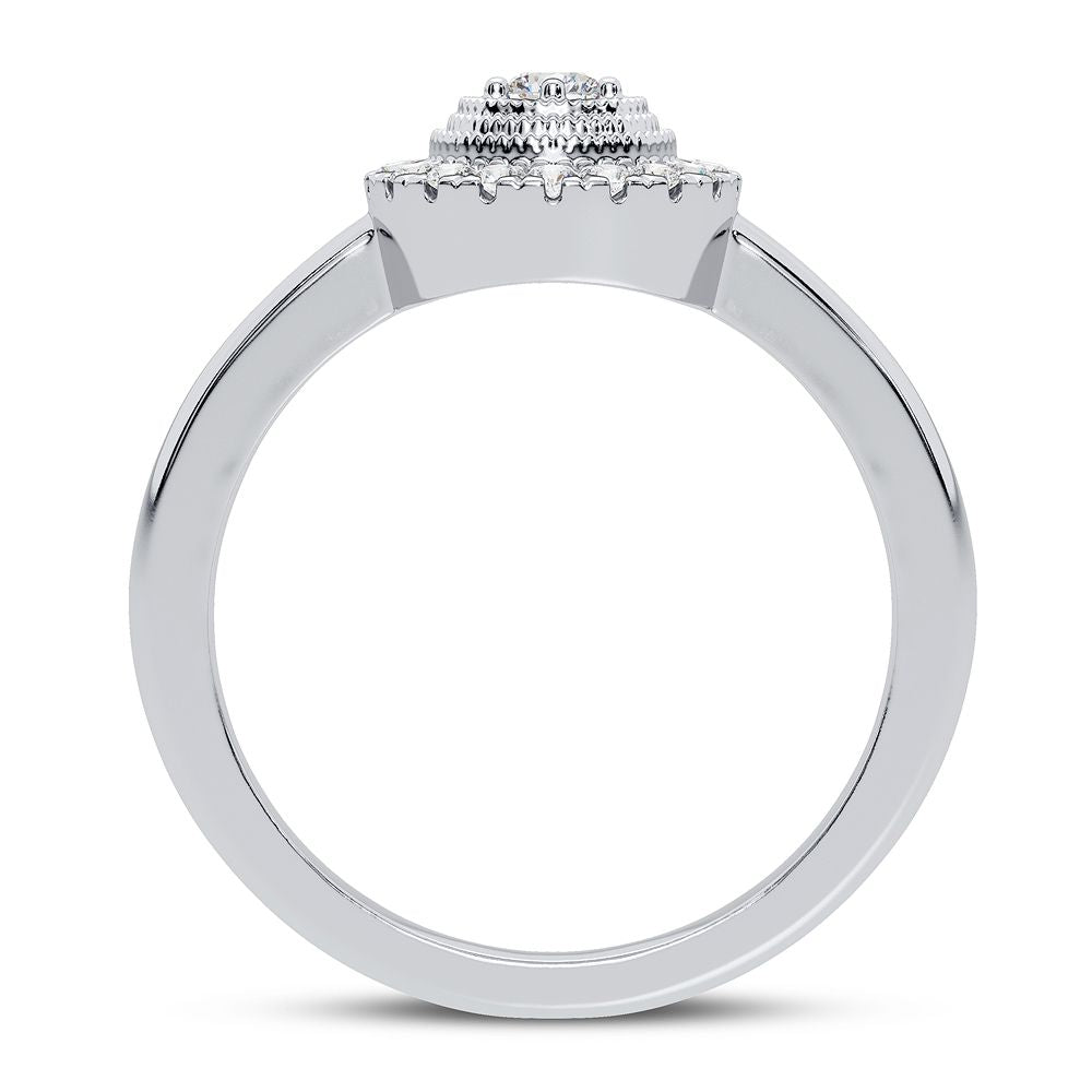 10K White Gold Gorgeous 0.17Ct Diamond Ring