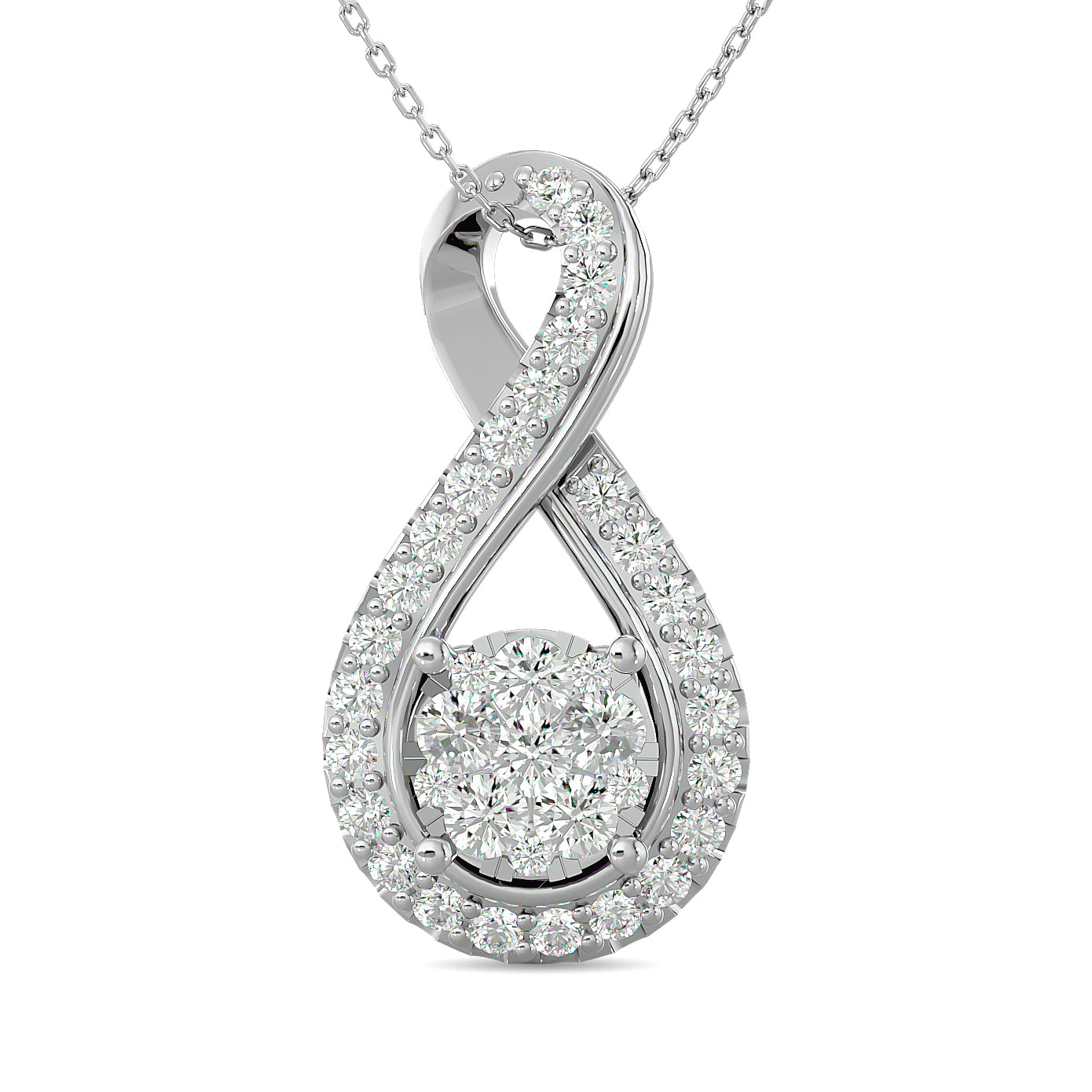 Diamond 1/2 Ct Tw Fashion Pendant In 14K White Gold