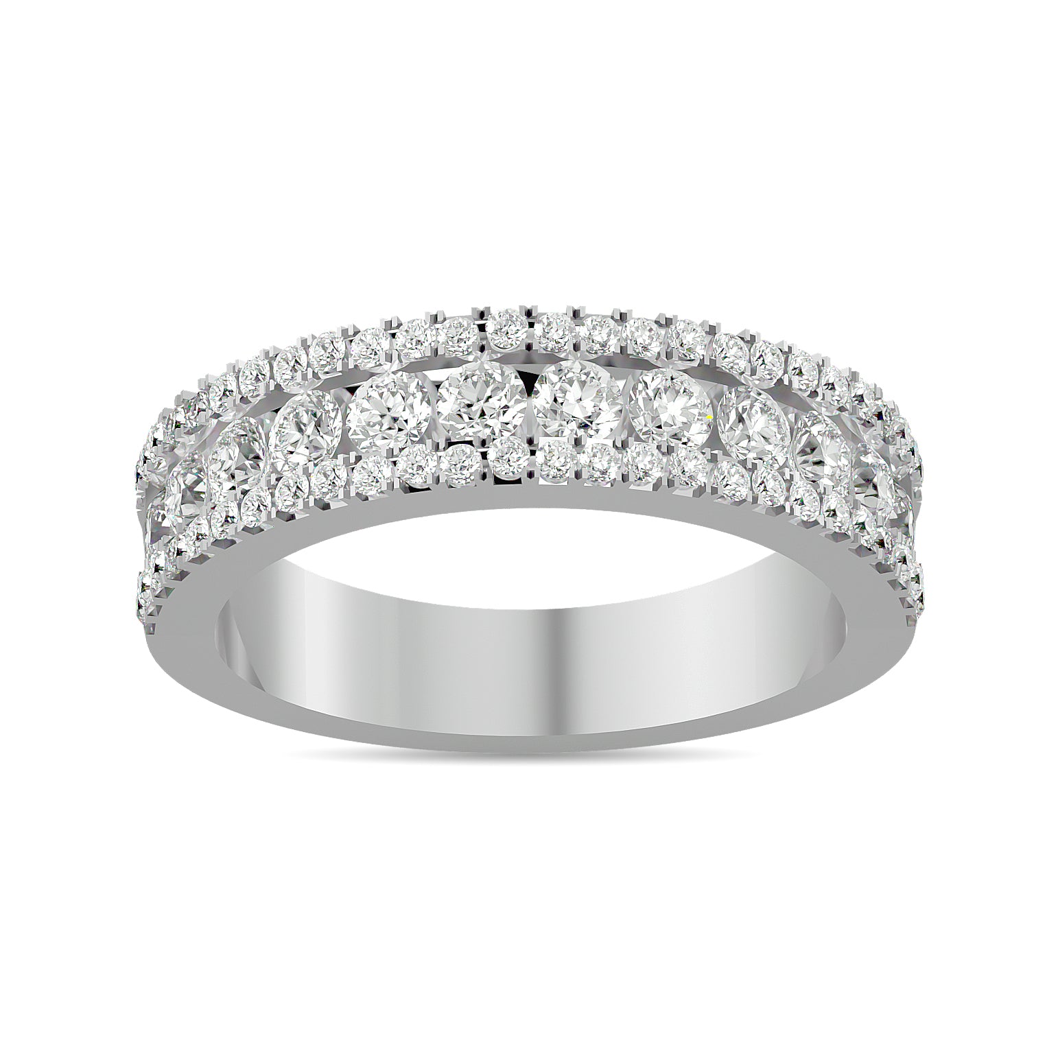 Diamond 1 Ct Tw Machine Band In 14K White Gold