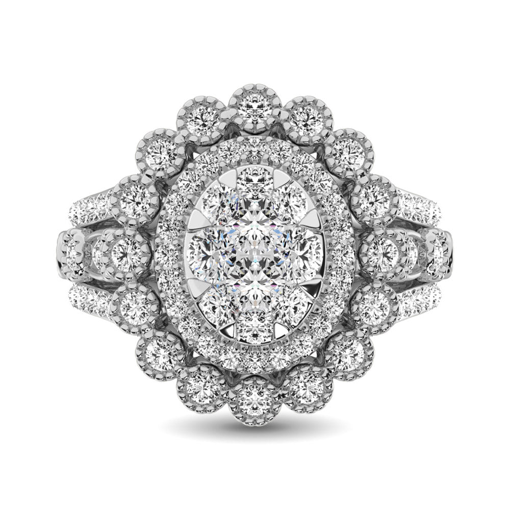 14K White Gold 2 Ct.Tw. Diamond Engagement Ring