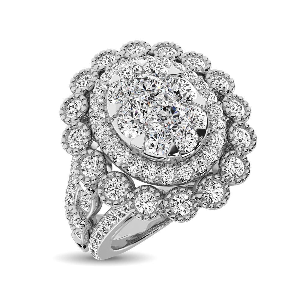 14K White Gold 2 Ct.Tw. Diamond Engagement Ring