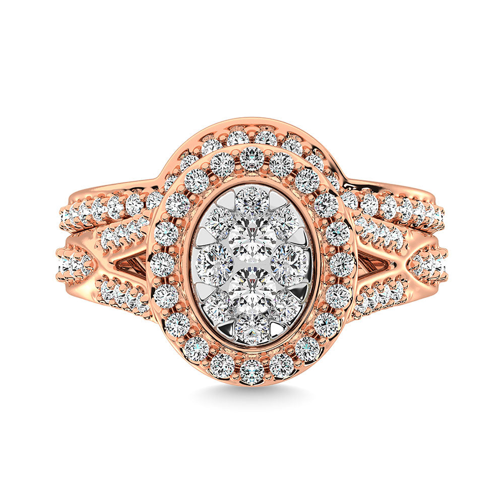 Diamond 1 1/5 Ct.Tw. Bridal Ring In 14K Rose Gold
