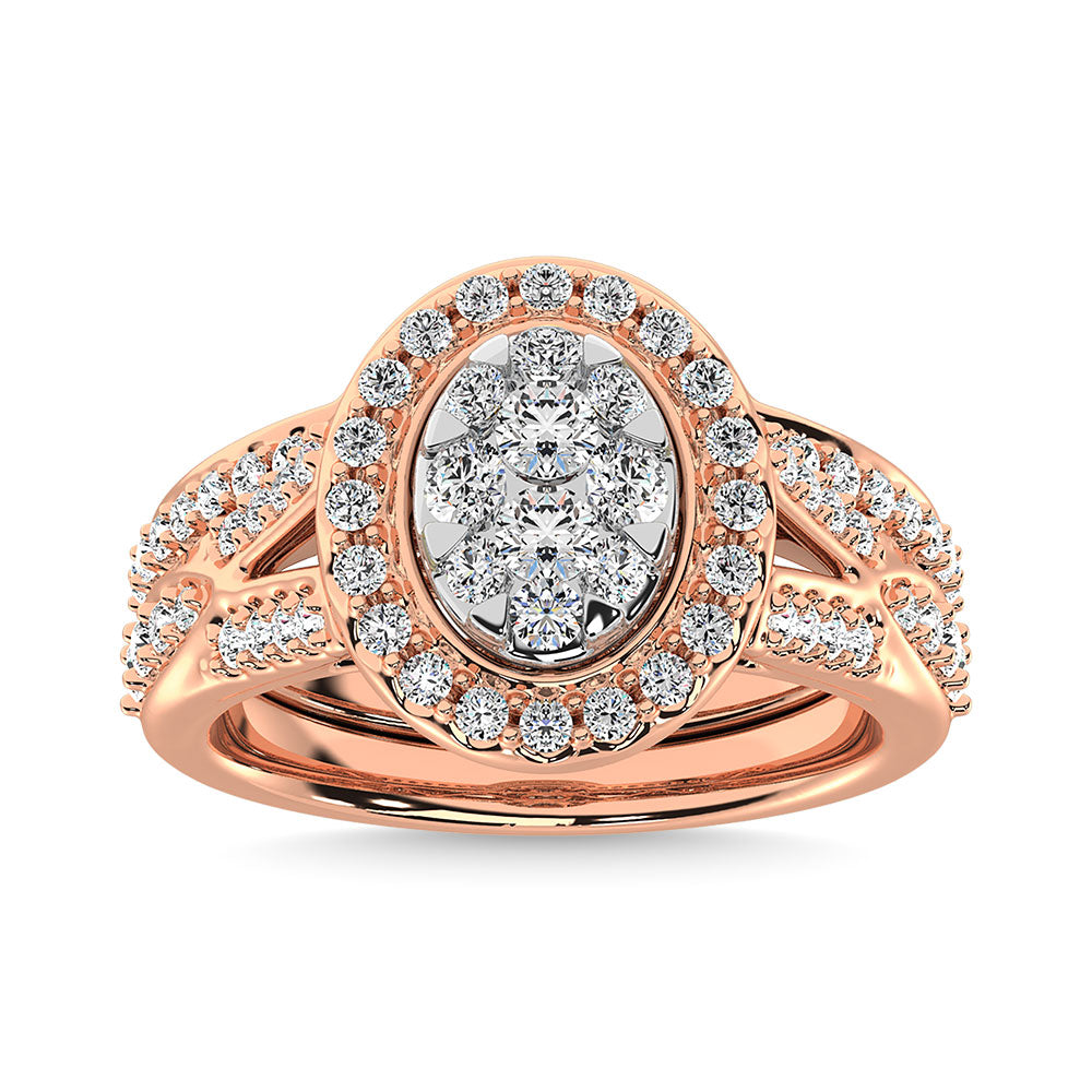 Diamond 1 1/5 Ct.Tw. Bridal Ring In 14K Rose Gold