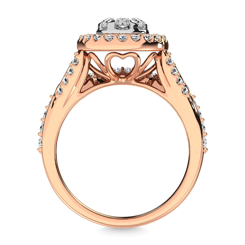 Diamond 1 1/5 Ct.Tw. Bridal Ring in 14K Rose Gold