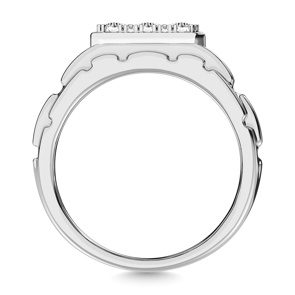 Diamond 1 Ct.Tw. Mens Fashion Ring Ring in 14K White Gold