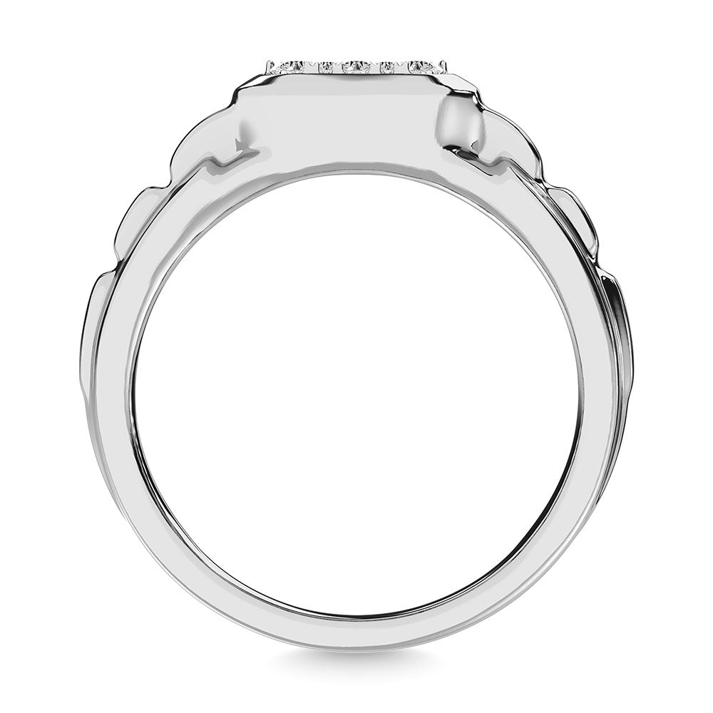 Diamond 1 Ct.Tw. Mens Fashion Ring Ring In 14K White Gold