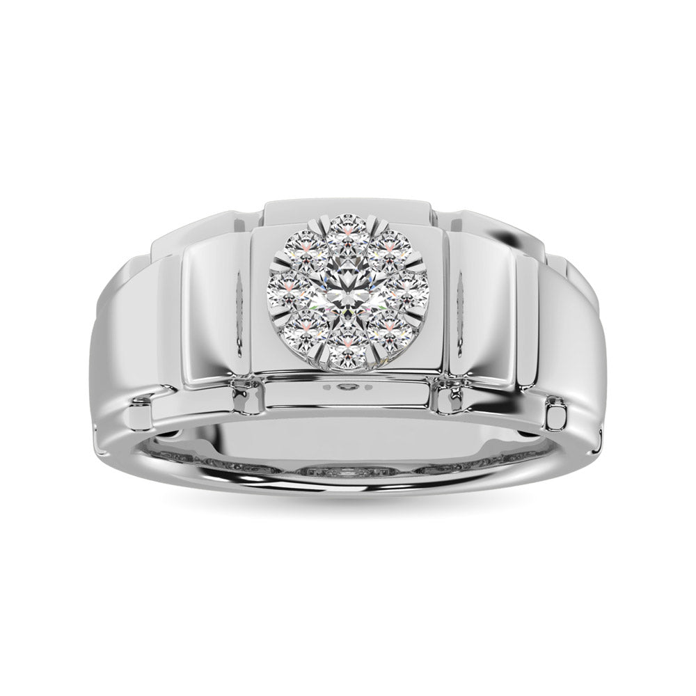 Diamond 1/2 Ct.Tw. Mens Fashion Ring In 14K White Gold