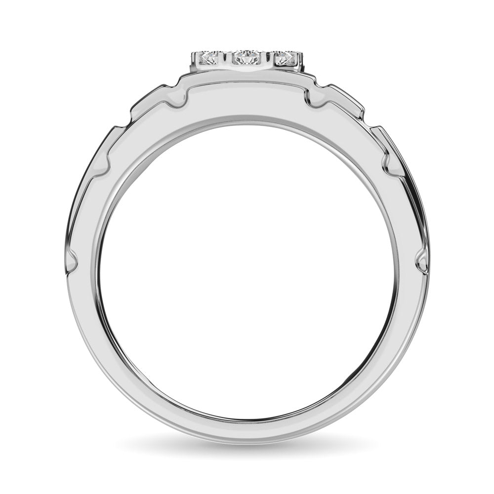 Diamond 1/2 Ct.Tw. Mens Fashion Ring In 14K White Gold