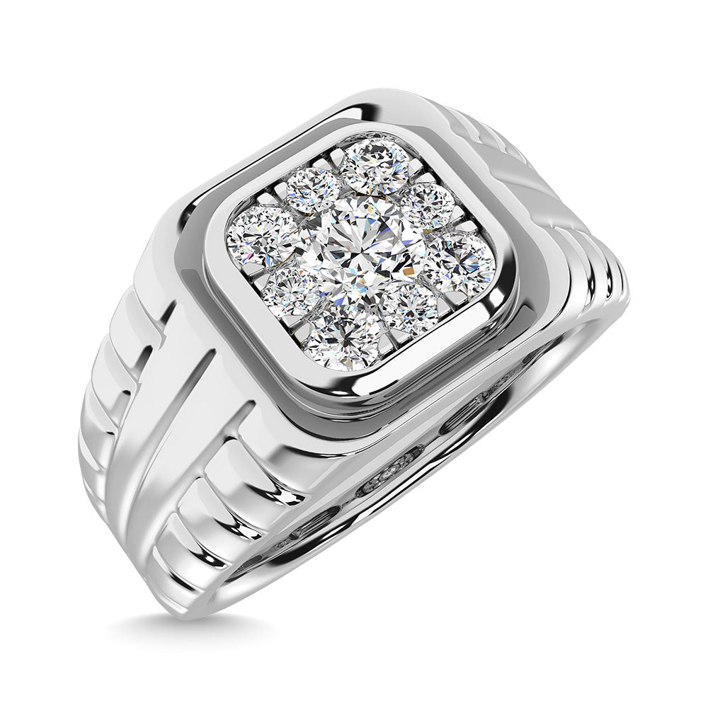Diamond 3/4 Ct.Tw. Mens Fashion Ring Ring in 14K White Gold