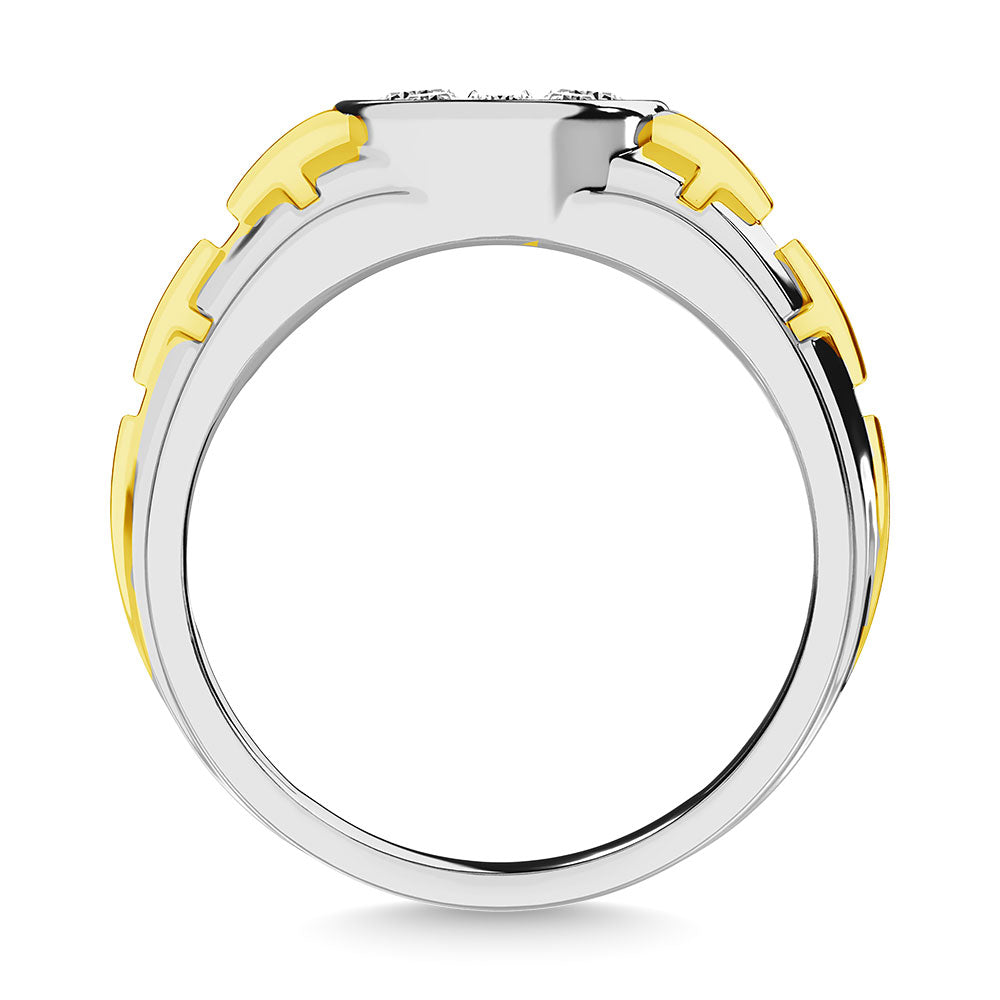 Diamond 1 Ct.Tw. Mens Fashion Ring Ring in 14K Two Tone Gold