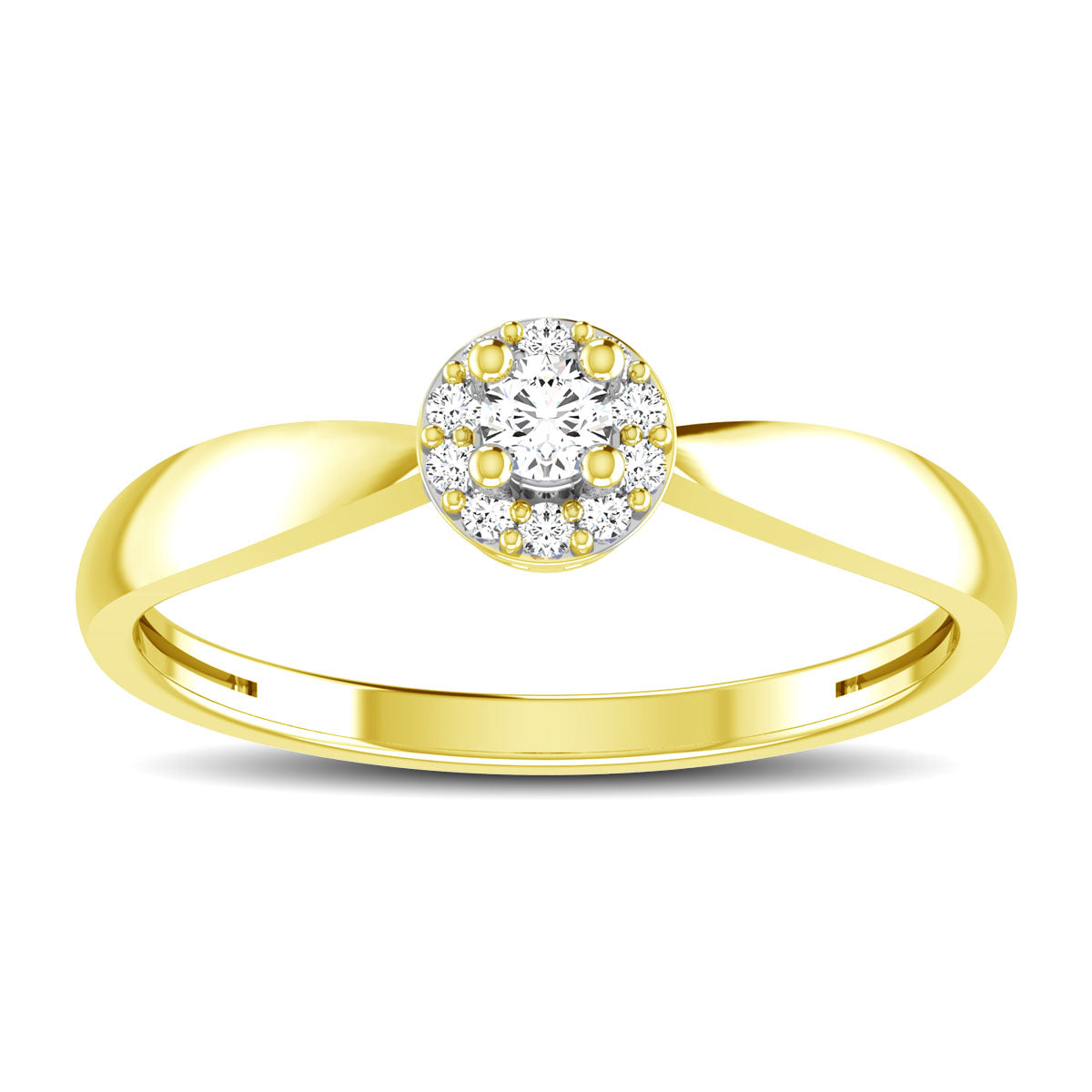 10K Yellow Gold 1/6 Ct.Tw. Diamond Twisted Ring
