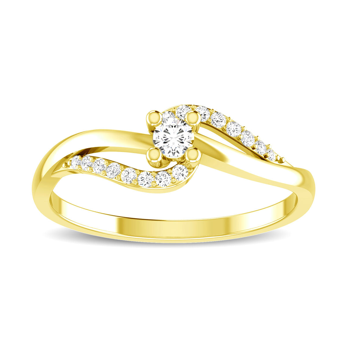 10K Yellow Gold 1/6 Ct.Tw. Diamond Fashion Ring