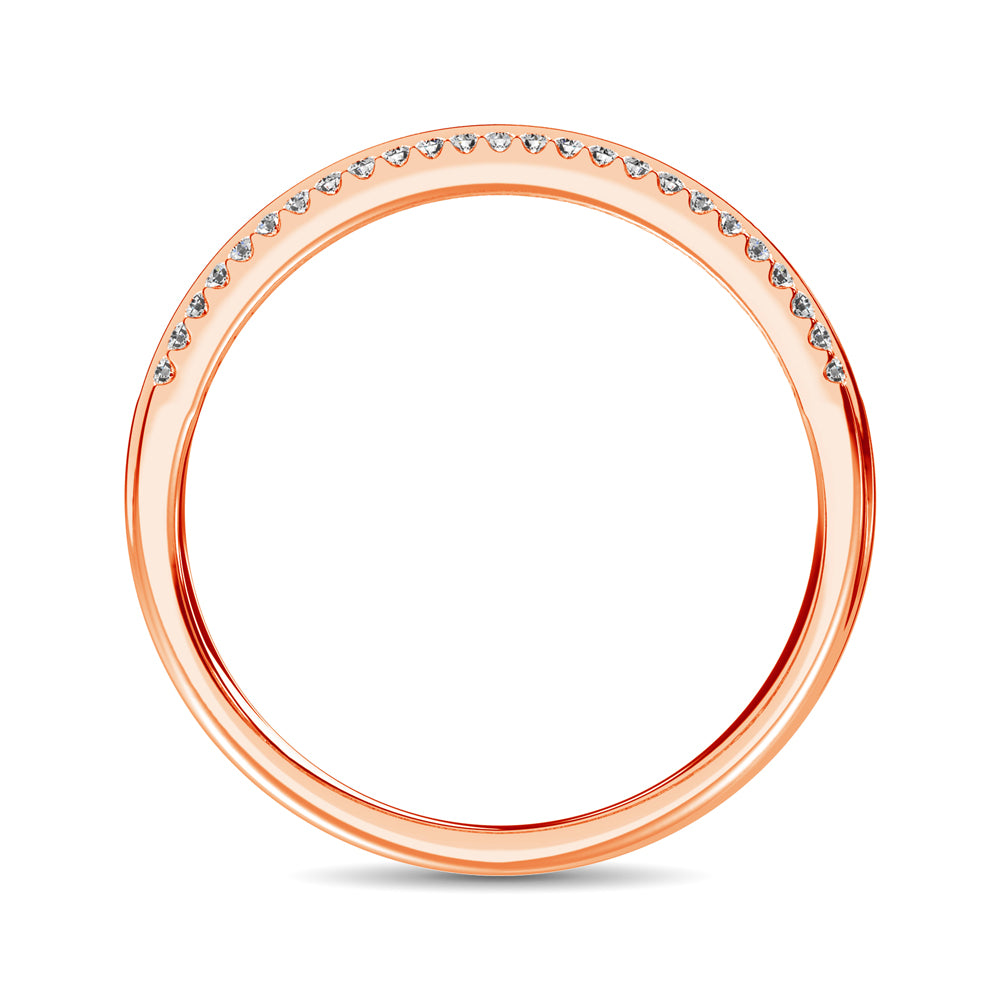 14K Rose Gold Round And Baguette Diamond 2/5 Ct.Tw. Anniversary Band