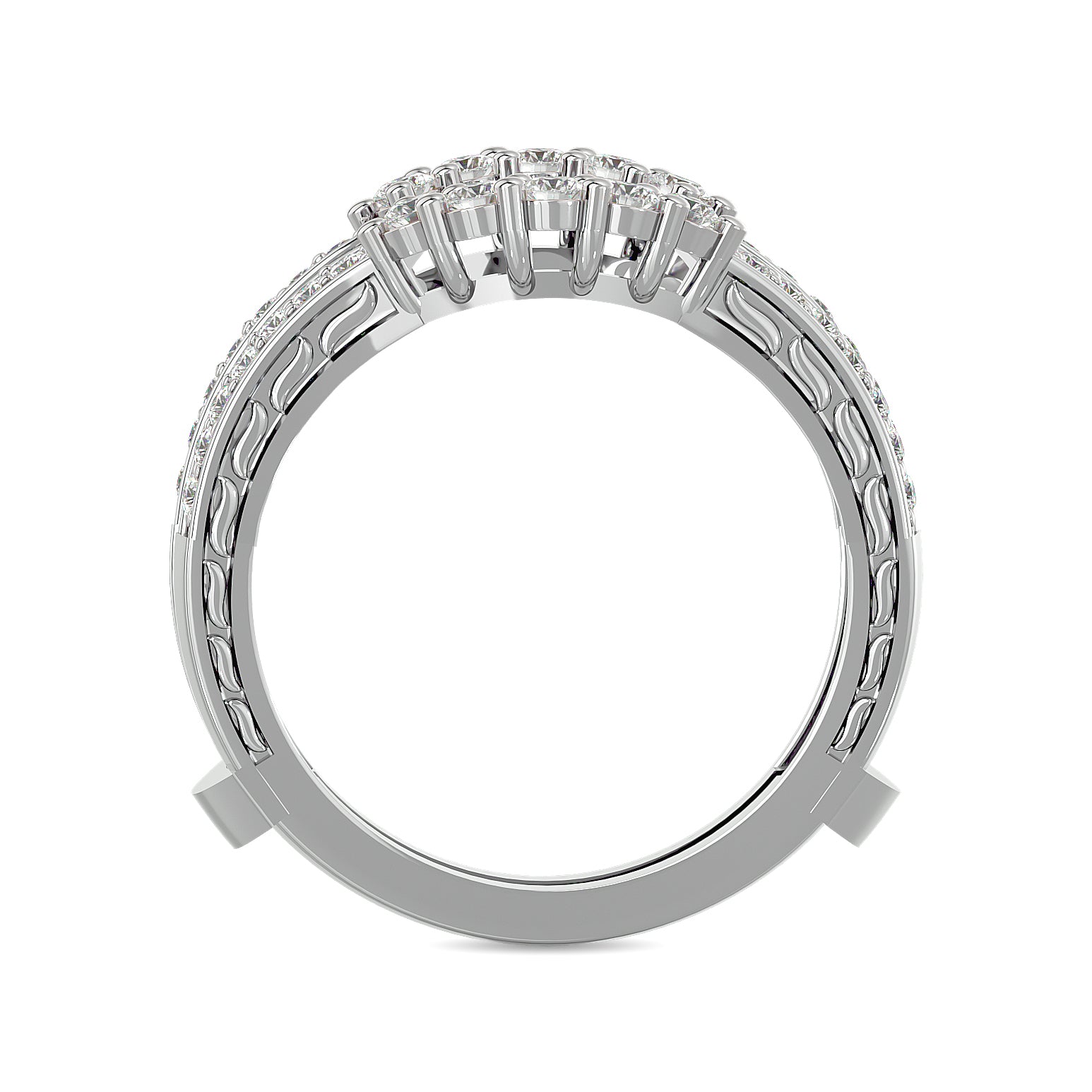 Diamond 1/2 ct tw Round Cut Guard Ring in 14K White Gold