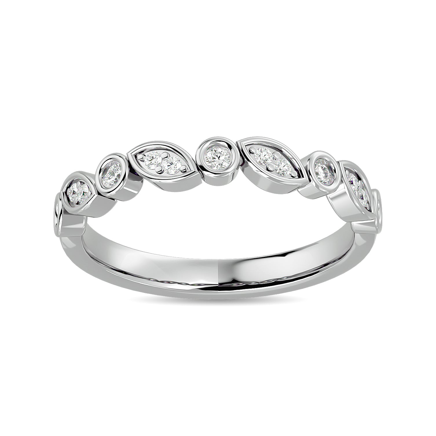 Diamond 1/6 Ct Tw Ladies Band In 14K White Gold