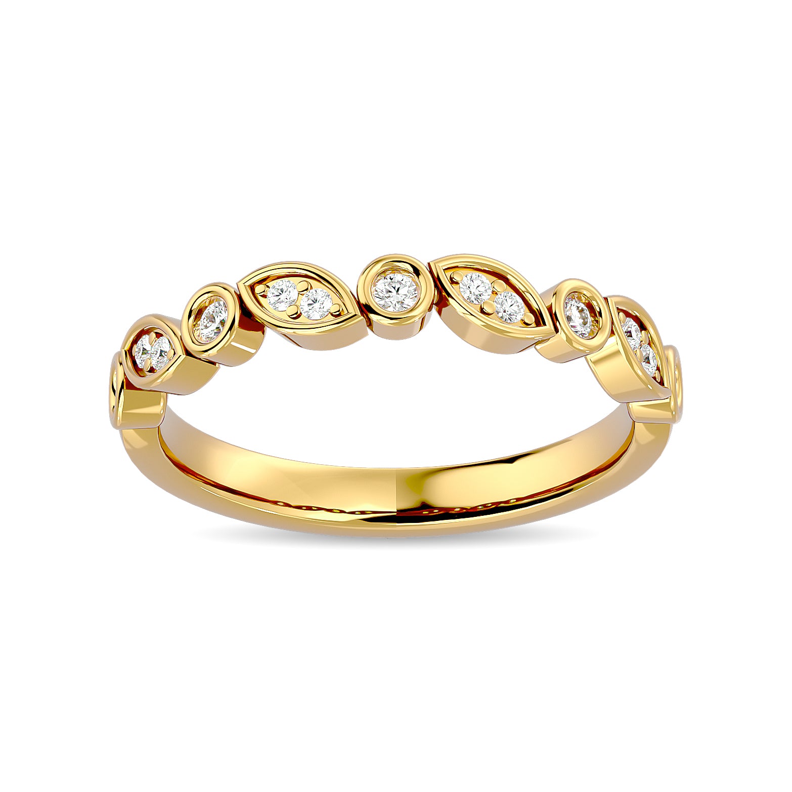 Diamond 1/6 Ct Tw Stack Band In 14K Yellow Gold
