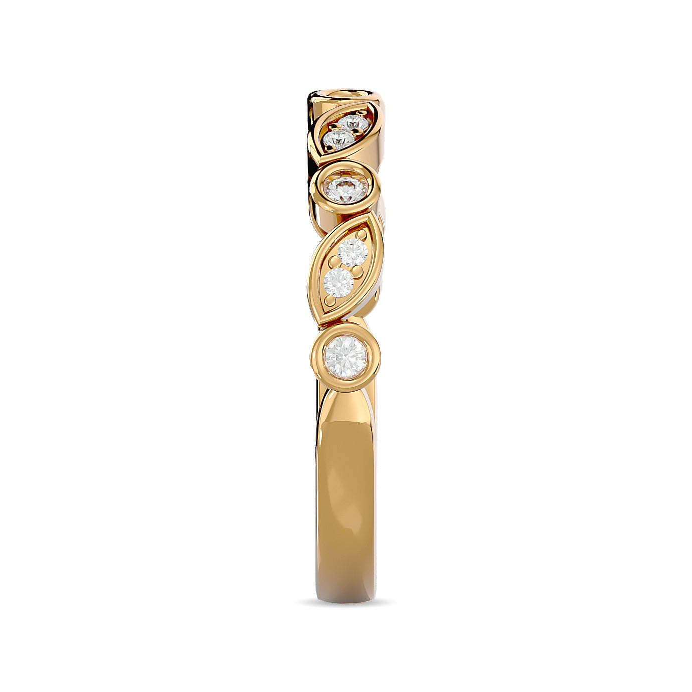 Diamond 1/6 Ct Tw Stack Band In 14K Yellow Gold