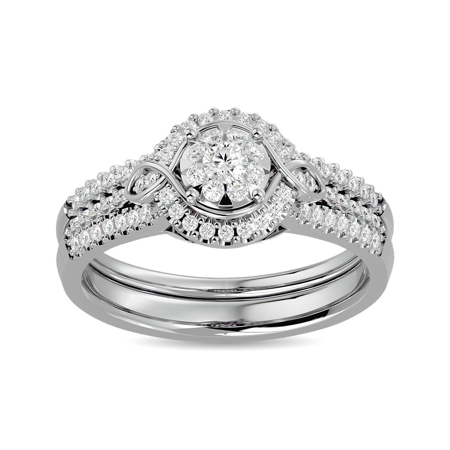 Diamond 1/2 Ct Tw Bridal Ring In 14K White Gold
