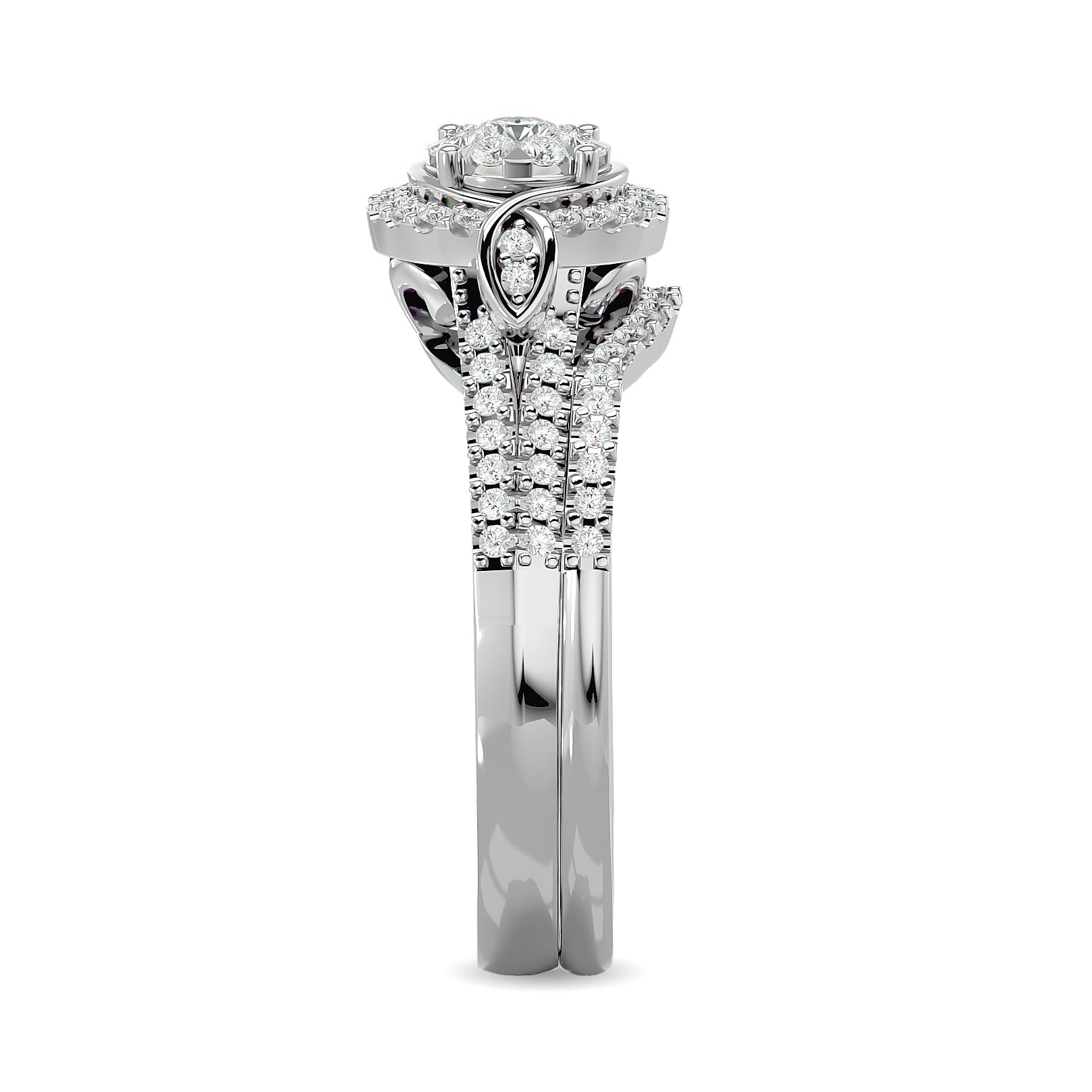 Diamond 1/2 Ct Tw Bridal Ring In 14K White Gold