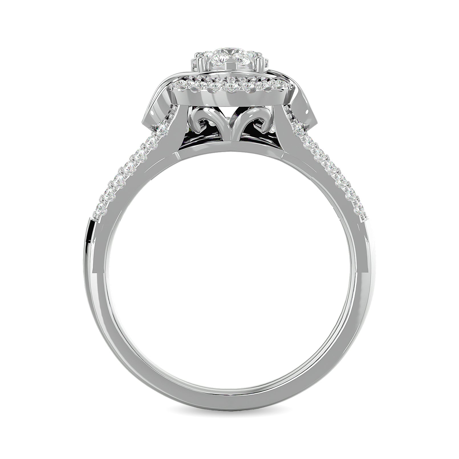 Diamond 1/2 Ct Tw Bridal Ring In 14K White Gold