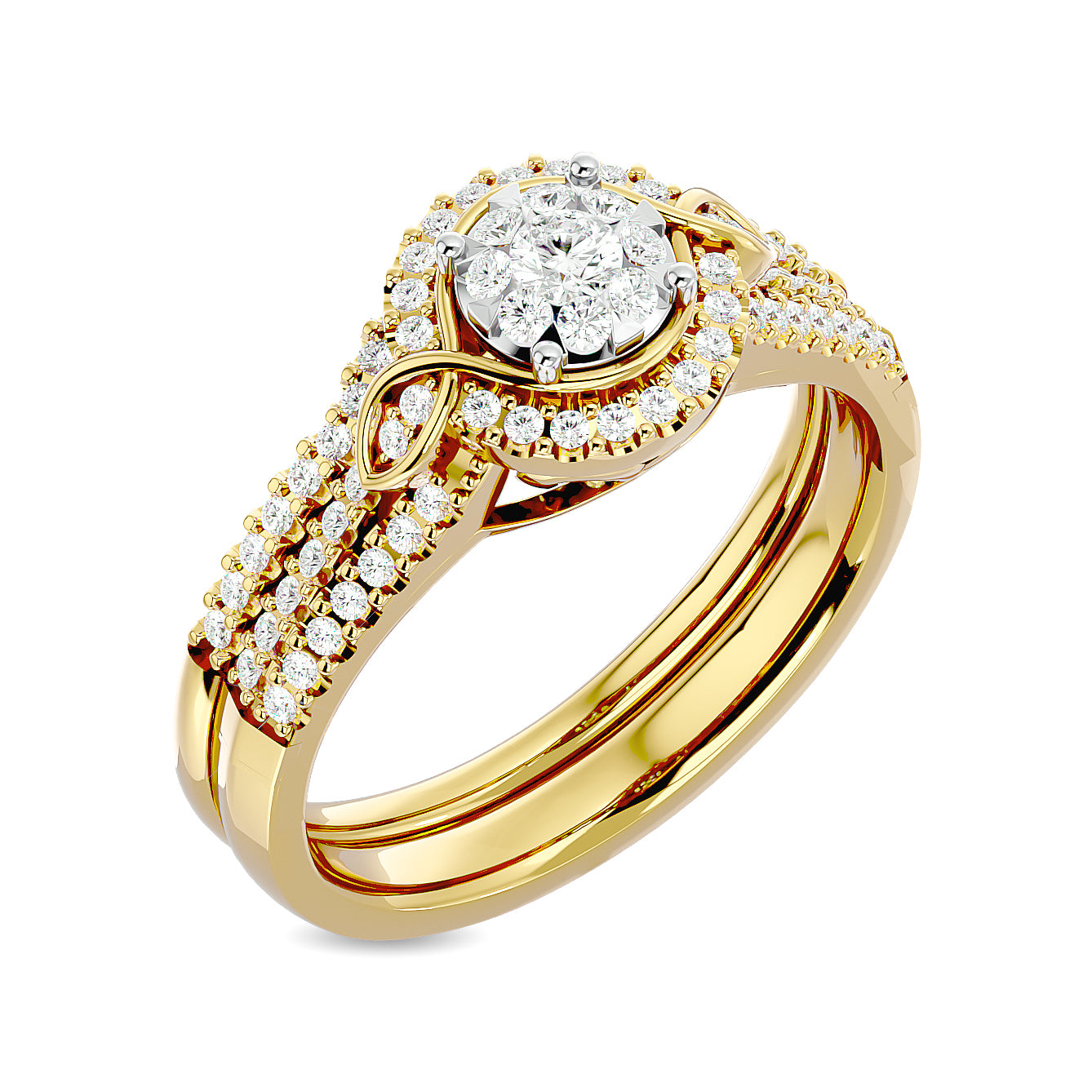 Diamond 1/2 Ct Tw Bridal Ring In 14K Yellow Gold