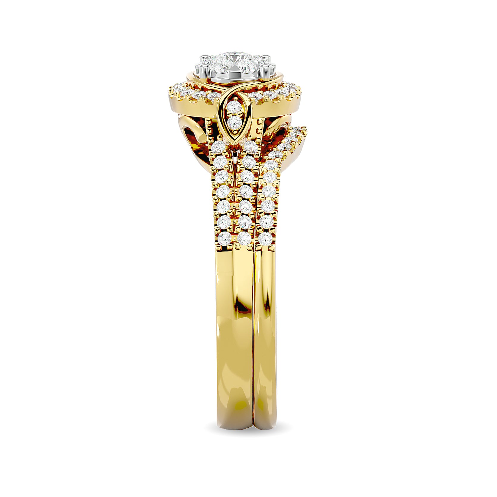 Diamond 1/2 Ct Tw Bridal Ring In 14K Yellow Gold