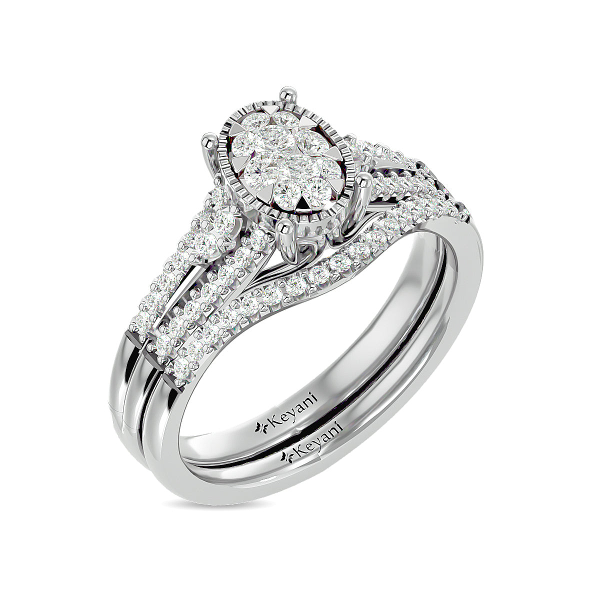Diamond 1/2 Ct Tw Bridal Ring In 14K White Gold
