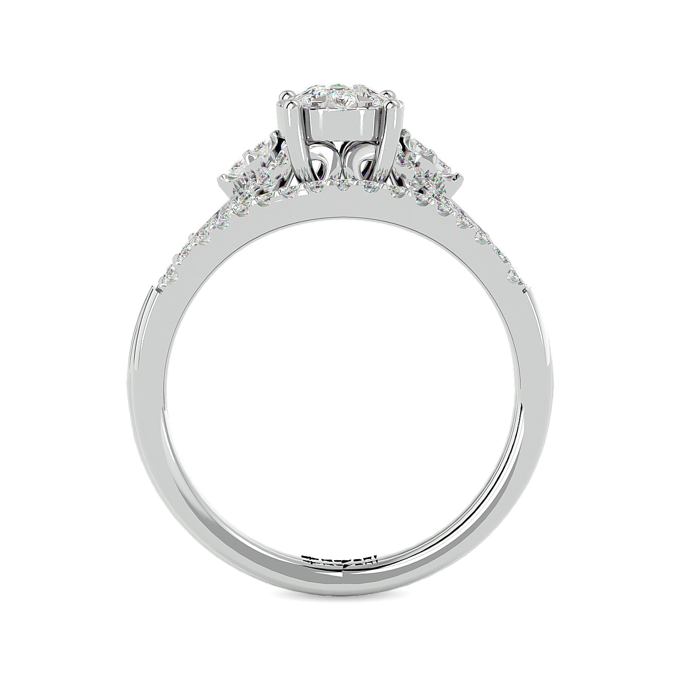 Diamond 1/2 Ct Tw Bridal Ring In 14K White Gold