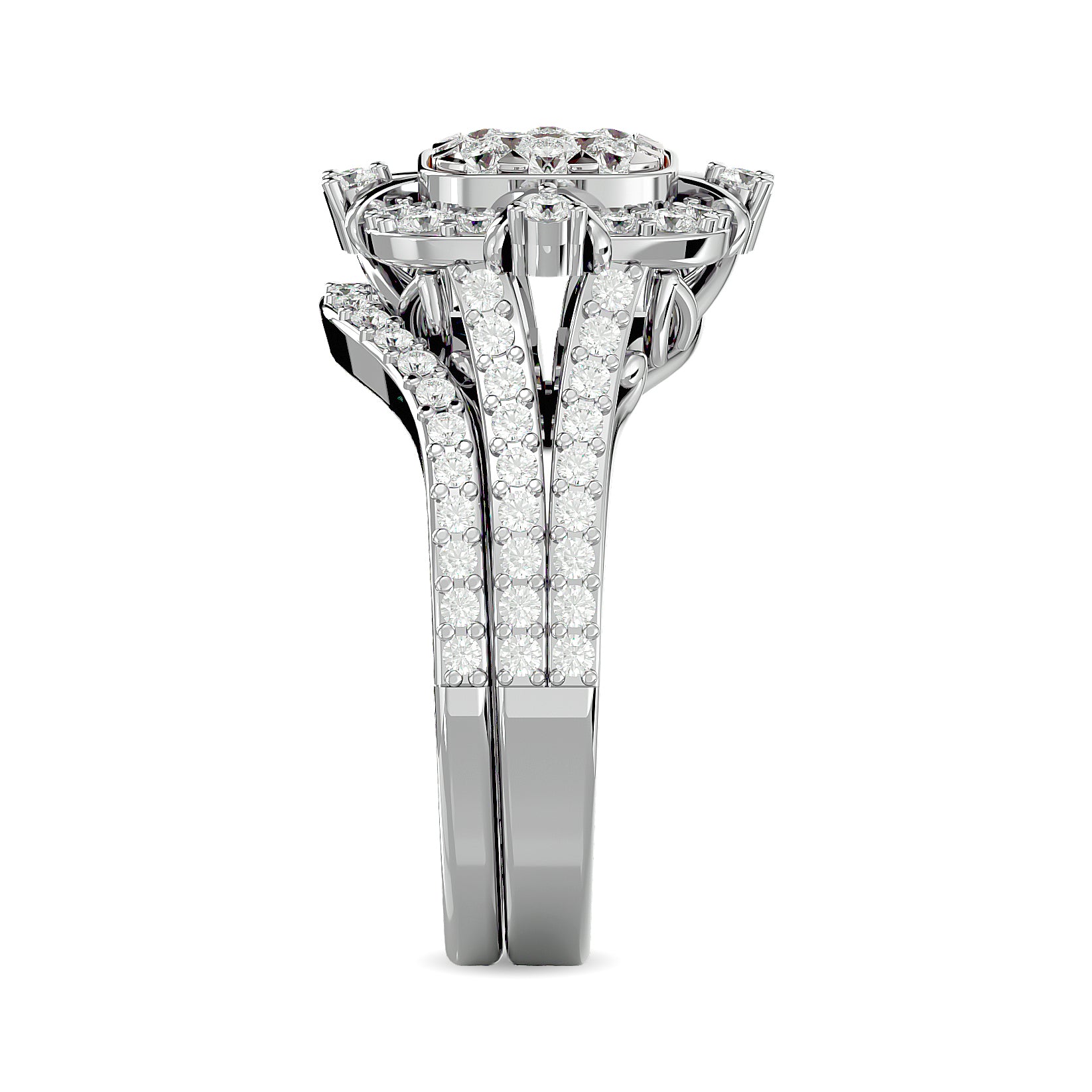 Diamond 1 Ct Tw Bridal Ring In 14K White Gold