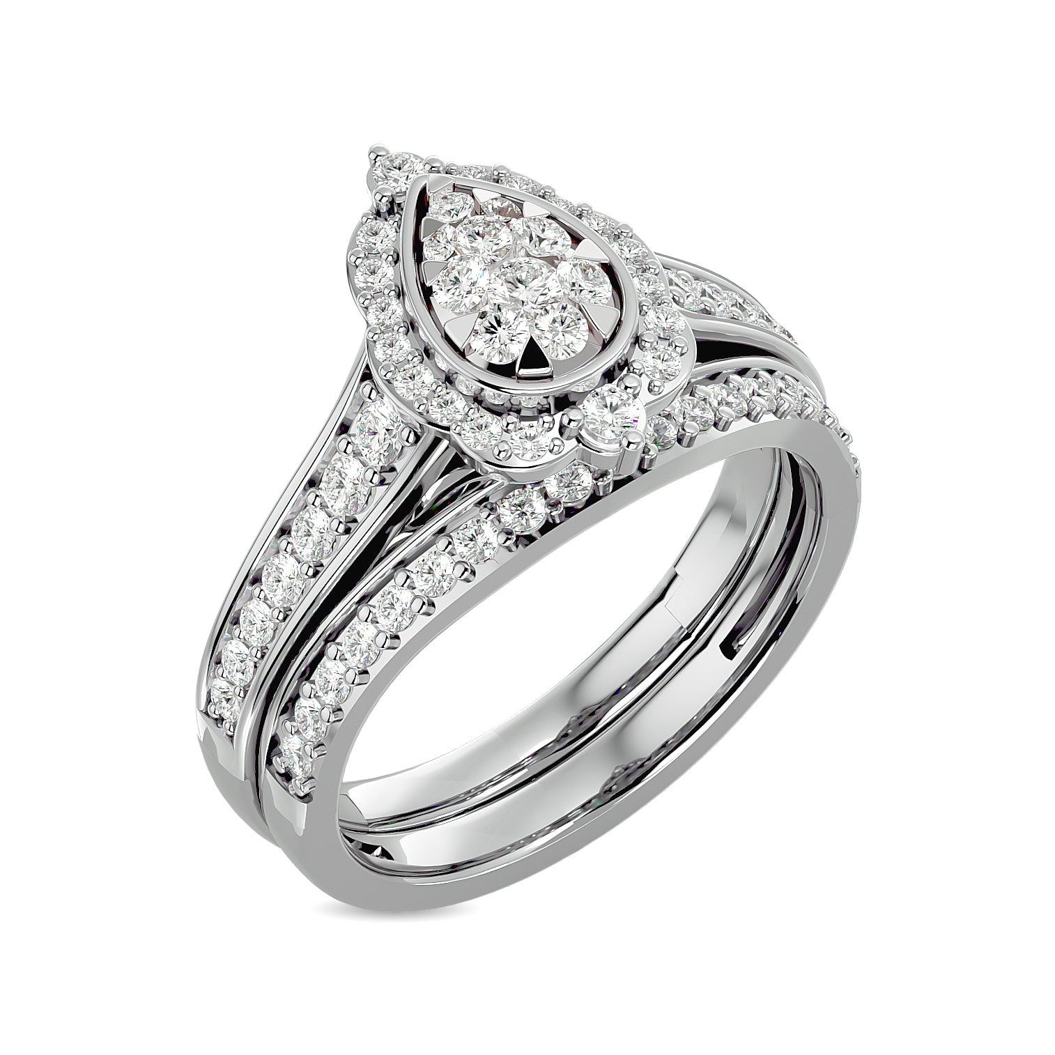 Diamond 1 Ct Tw Bridal Ring In 14K White Gold