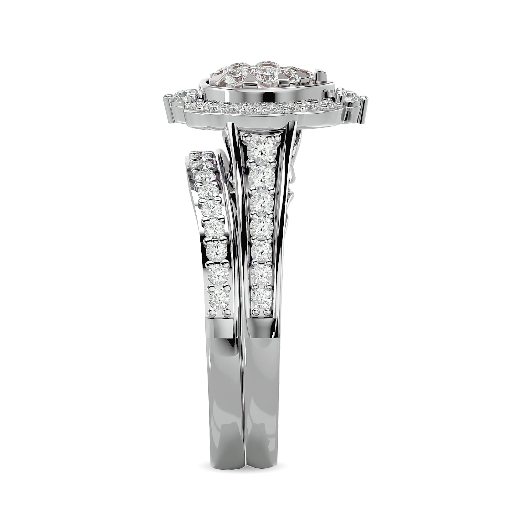 Diamond 1 Ct Tw Bridal Ring In 14K White Gold