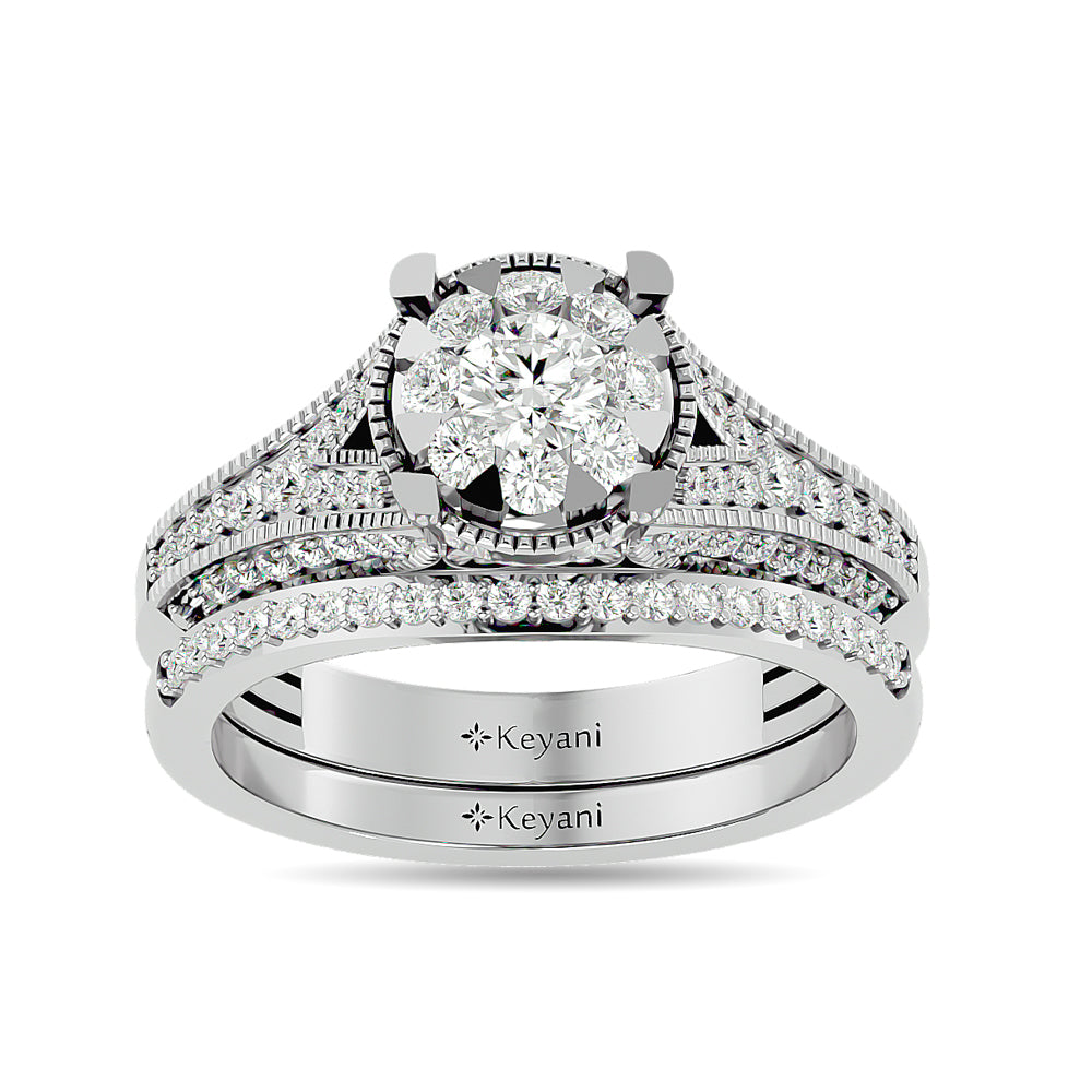 Diamond 1 Ct Tw Bridal Ring In 14K White Gold