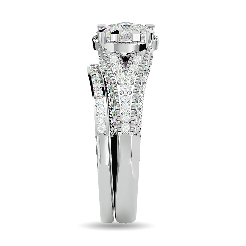 Diamond 1 Ct Tw Bridal Ring In 14K White Gold