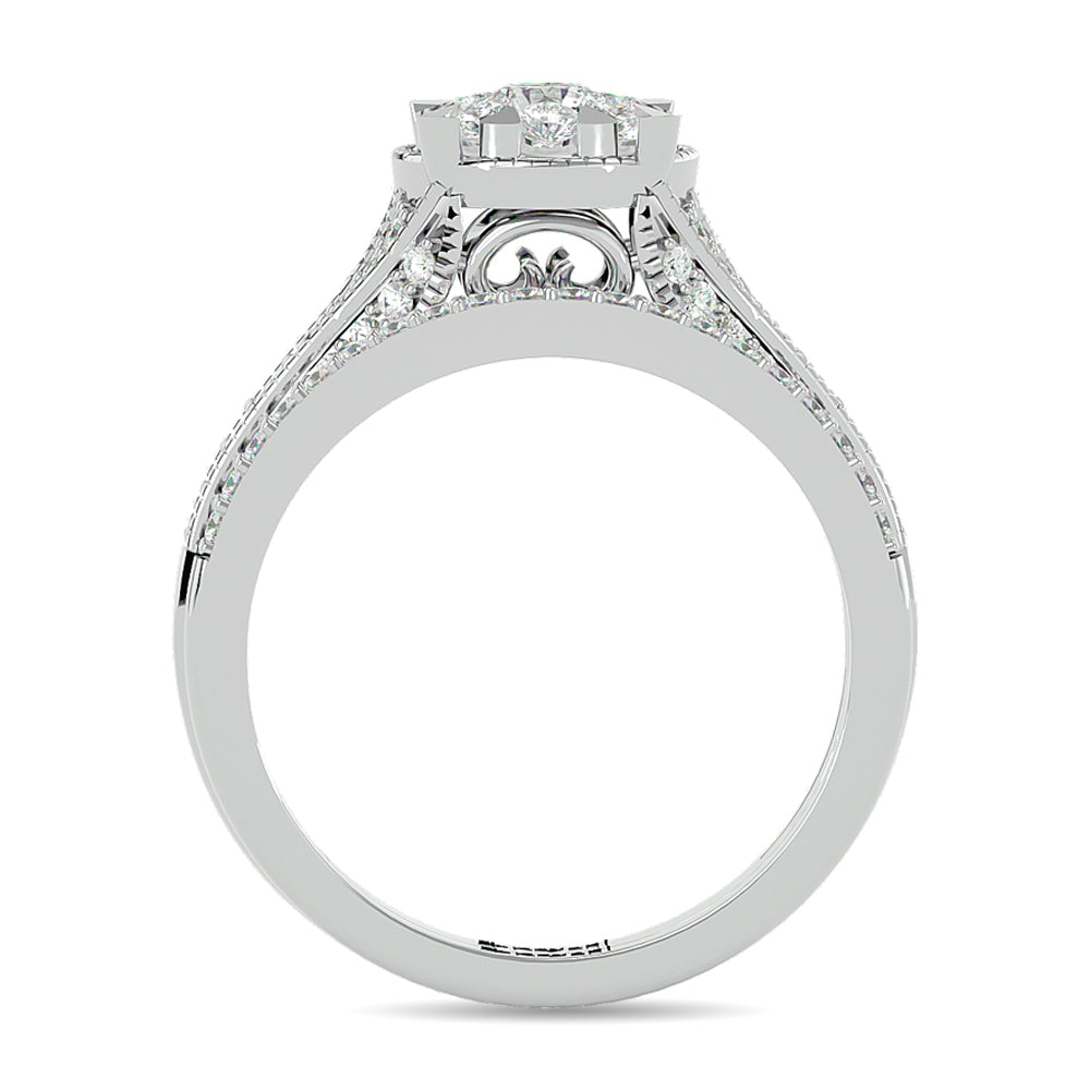 Diamond 1 Ct Tw Bridal Ring In 14K White Gold